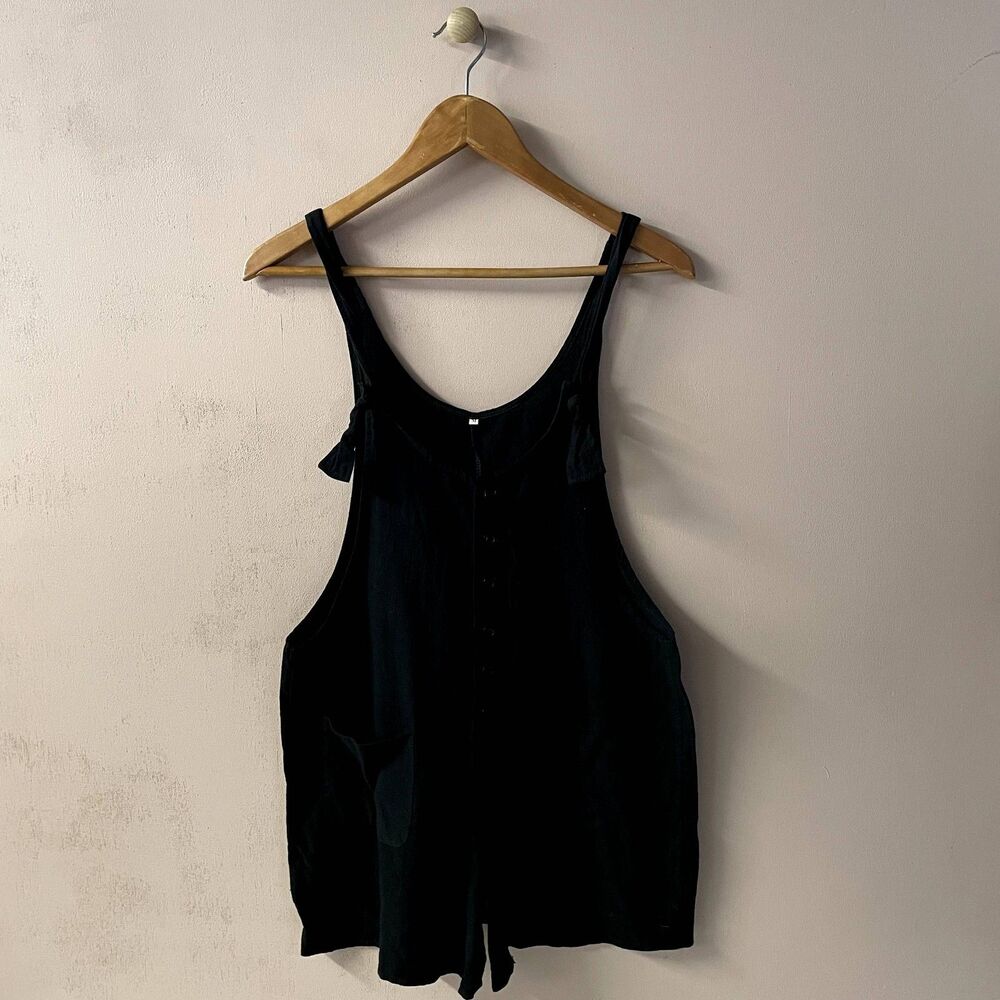 Black 100% Cotton Romper EUC Size M